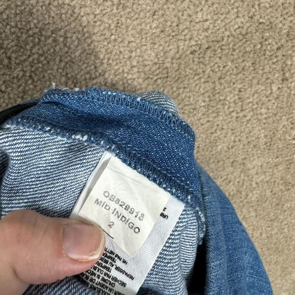 Free People Crop Jeans Womens 2 XS Mid Indigo High Rise Wide Leg Denim Pants - Picture 11 of 13